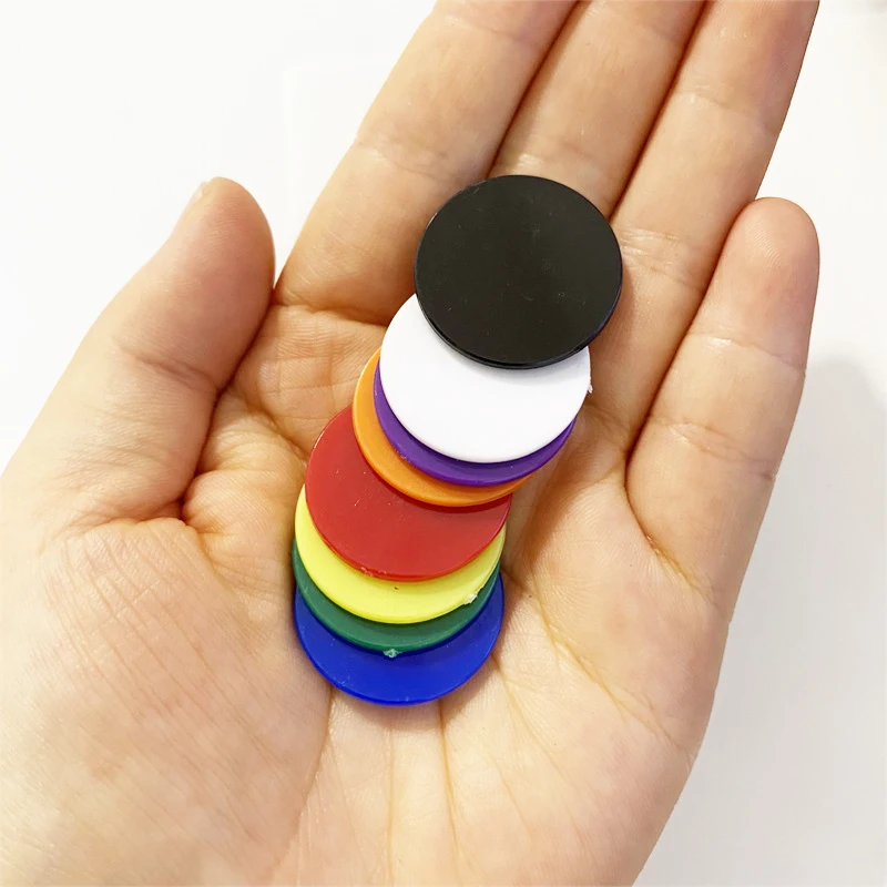 50Pcs 25MM 30MM Chips Plastic Marker Candy Color Coins Game Accessories Fun Family Club Board Games Teach Tools - view 4