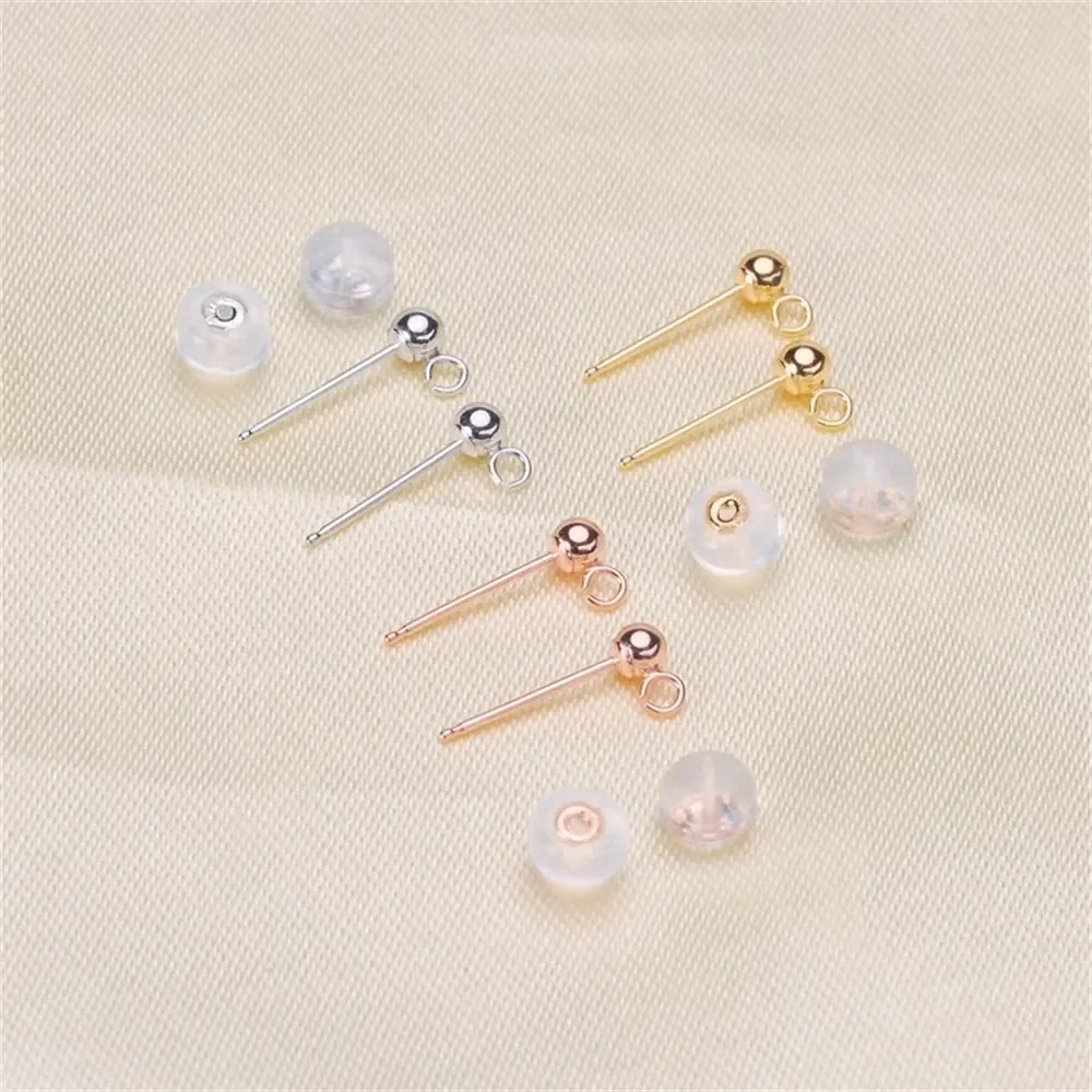 

DIY Pearl Accessories Au750G18K Gold 3mm Gold Bead Earrings, Open Loop Gold Earrings, Semi-finished Pearl Accessories G216