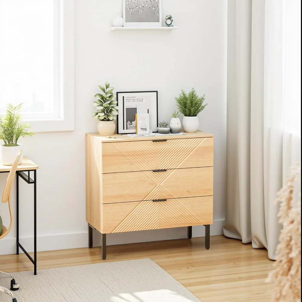 خزانة خشبية صغيرة ذات 3 أدراج، خزانة ملابس لغرفة النوم، خزانة ملابس تقليدية ذات أدراج، خزانة مخددة