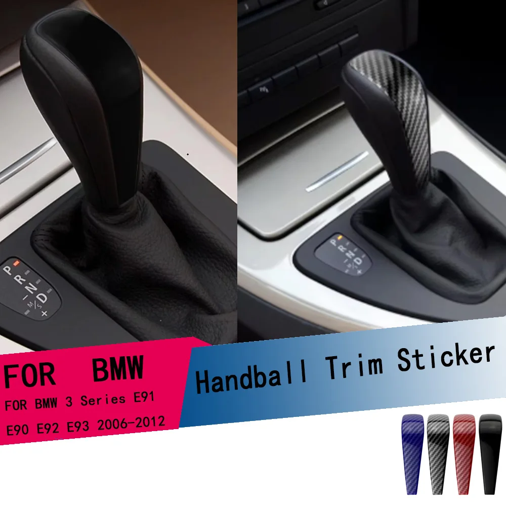 Für BMW 3er Serie E91 E90 E92 E93 2006-2012 ABS Carbon-Faser Auto Schaltknauf Abdeckung Zierleiste Aufkleber Zubehör