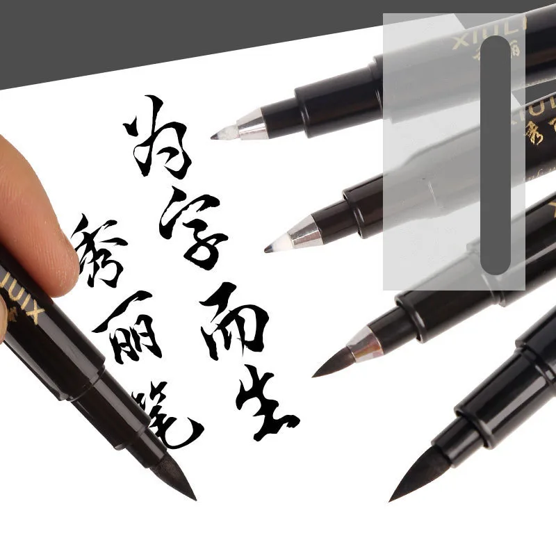 2-4pcs Soft Hair S/M/L Regular Script Pen Very Fine Sketch Can Add Ink Scripture Copying Pen Signature Practice Calligraphy Pen