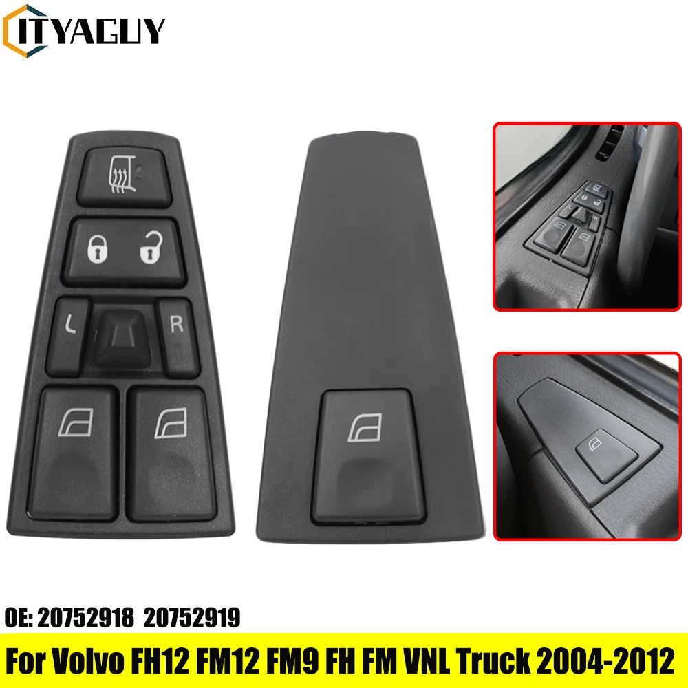 20752918   Botón de control del interruptor de la ventana eléctrica del lado del pasajero para camión Volvo FH12 FM VNL 20953592 20752919 21543901 20752913