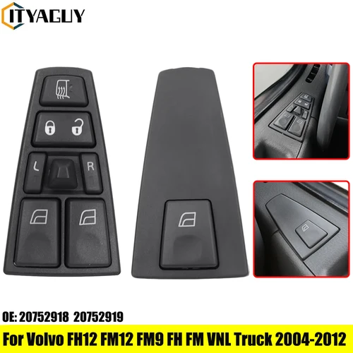 20752918 Botón de control del interruptor de la ventana eléctrica del lado del pasajero para camión Volvo FH12 FM VNL 20953592 20752919 21543901 20752913