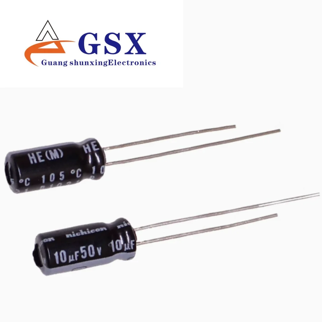 

Brand new imported genuine original aluminum electrolytic capacitor 50v10uf 5 * 11 Nichicon HE high-frequency long life