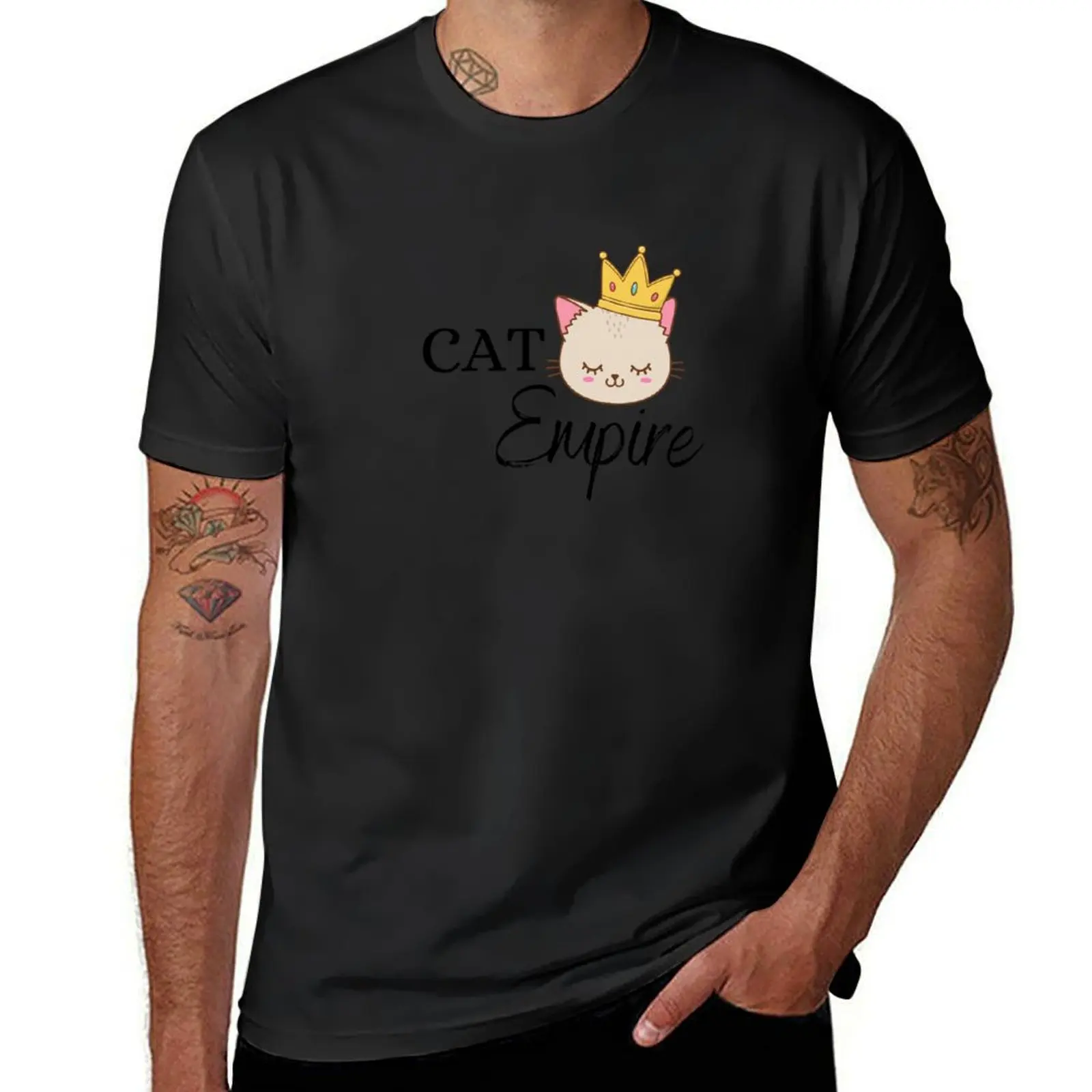 Cat Empire - Cute Cat with A Crown T-Shirt boys whites korean fashion plus sizes mens graphic t-shirts big and tall