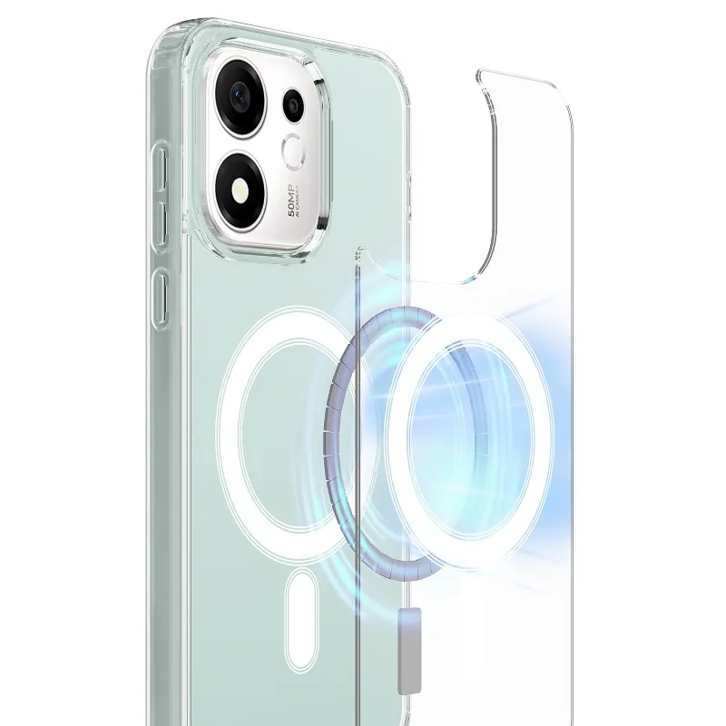 Funda Transparente de Acrílico para Huawei Honor 600 Smart X7e Plus con Imán Incorporado para Magsafe, Carcasa Transparente a Prueba de Golpes