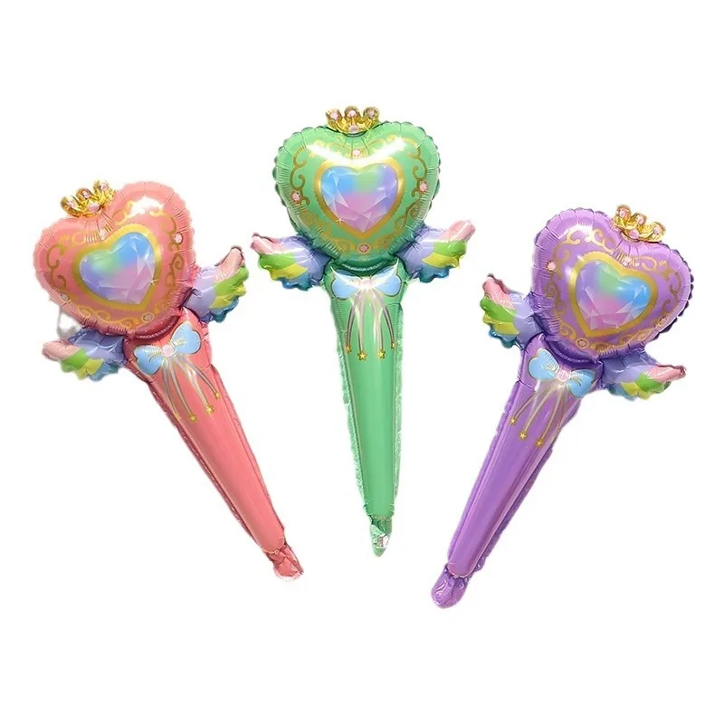 Little Fairy Handheld Stick Cartoon Balloon Chrildren's Birthday Party Decoration One Year Old Kids Favor Gift Fairy Stick Balon