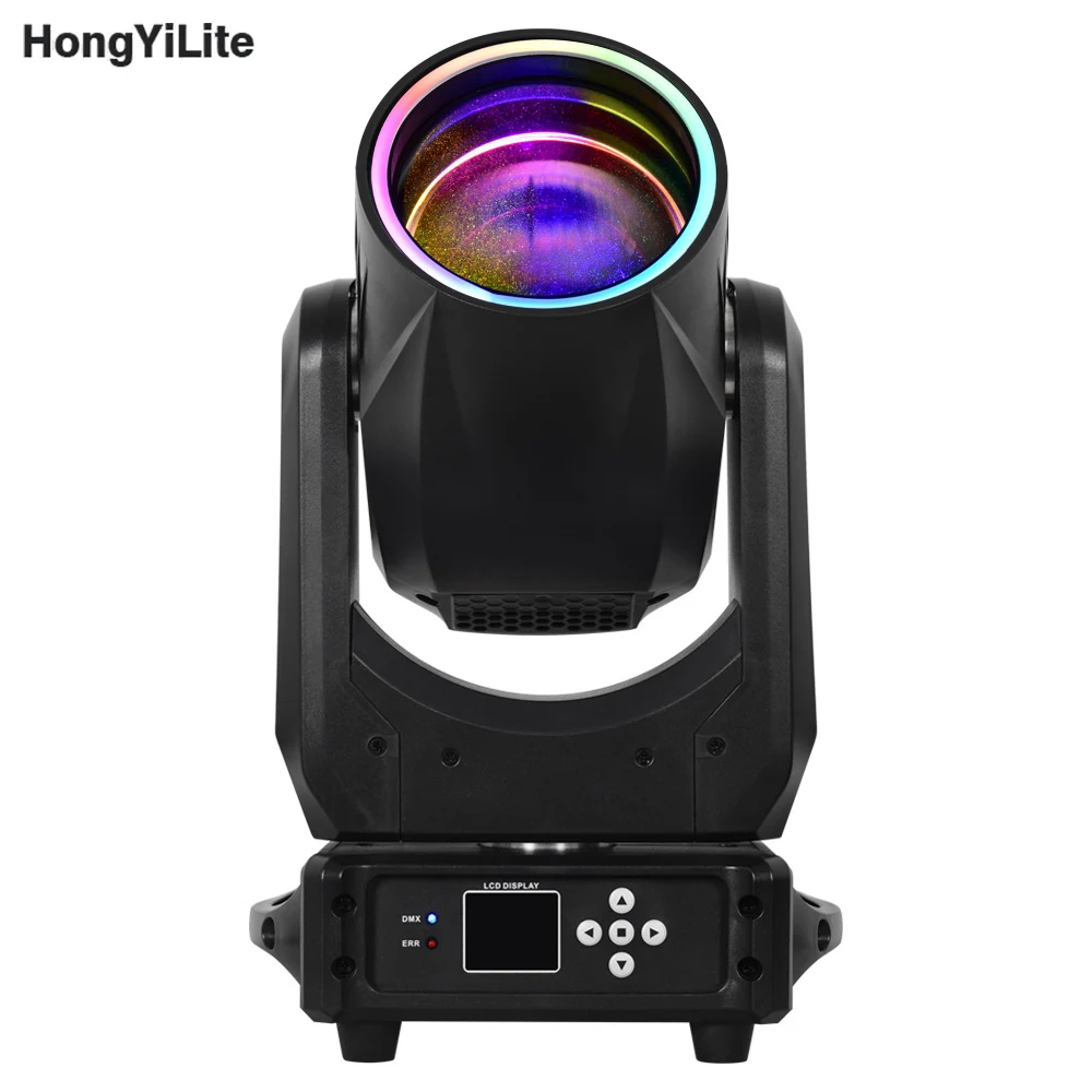 

HongYi 200W Beam Moving Head 0-3° Electronic Zoom 8+16 Prism 17+14 Gobos Powercon For Concert Stage Disco Audience Blind Effect