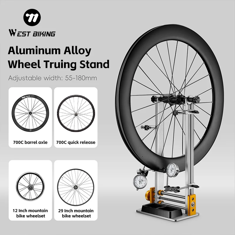 

WEST BIKING Bicycle Wheel Truing Stand MTB Road Bike Wheel Hub Corrective Stand With Dial Indicator Gauge Bike Maintenance Tool