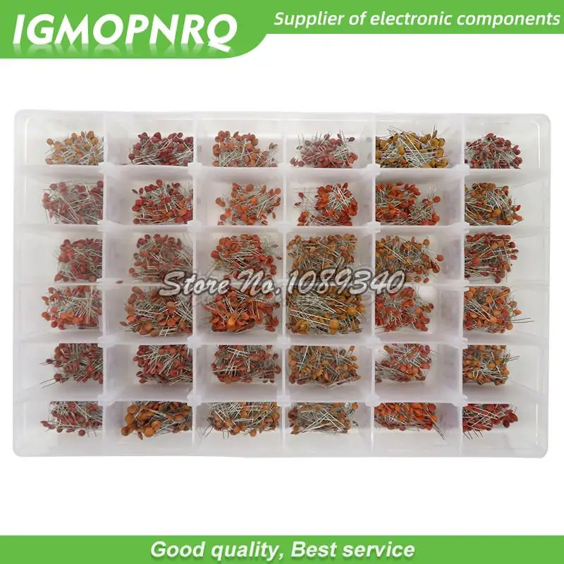 3600PCS/lot 1PF-100nF Ceramic Capacitor Assortment Kit 10PF 22PF 33PF 47PF 100PF 330PF 470PF 1NF 10NF 47NF 50V Capacitors set