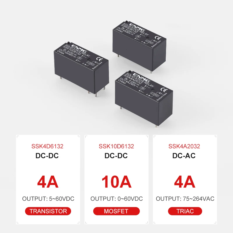 ENMG Solid State Relay Module 24V DC Control AC 220V Non-Contact Relay 2 4 6 8 10 12 16 Inline Compact & Durable Design 5~24CDX