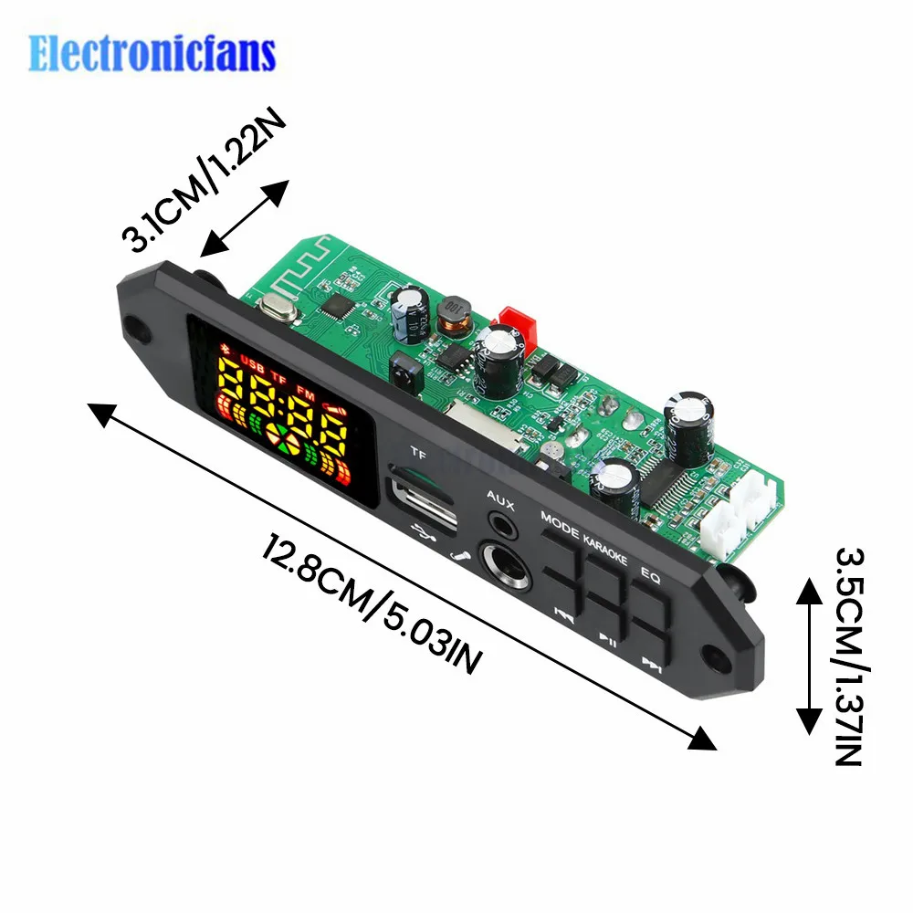 Bluetooth MP3 Decoding Board DC7V-24V Wireless Bluetooth Audio Remote Module Support TF Card USB FM Radio for Speaker