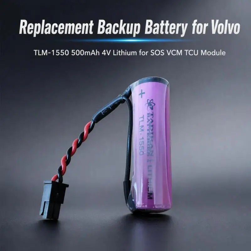 TLM‑1550 500mAh 4V Lithium Battery 31350776 for Volvo XCS67890L SOS VCM TCU Module Replacement Backup Battery