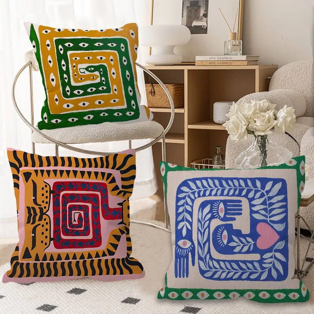 Ancient Egypt Tiger Leopard Cushion Cover Car Throw Pillow Case For Sofa Car Christmas Gift 40x40cm 45x45cm