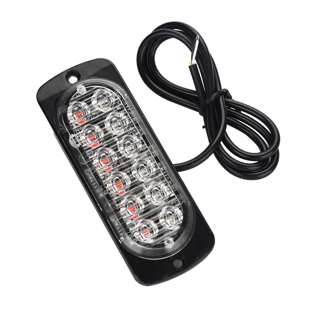 Auto Accessories 12 LED 12-24V Emergency Signal Light Side Warning Flash Lights Orange Grill Breakdown Fog Lights For All Cars