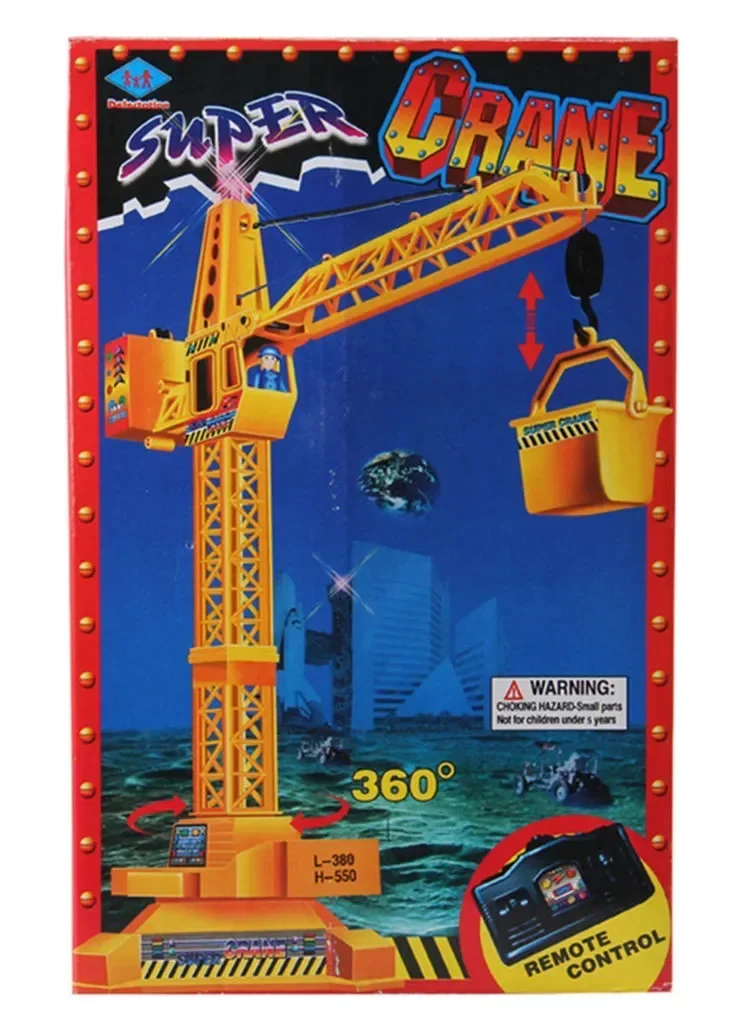 [Funny] New strange wire control construction tower crane toys Simulation excavator toy wired remote control RC car kids gift