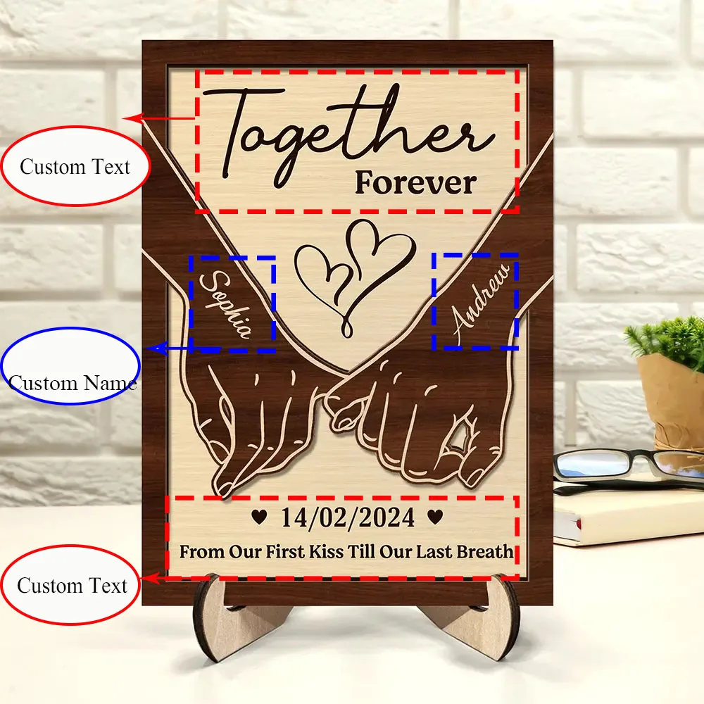 Modelo de madera personalizable, adorno de escritorio para Navidad, regalo creativo para la familia con soporte, decoración de ambiente personalizada