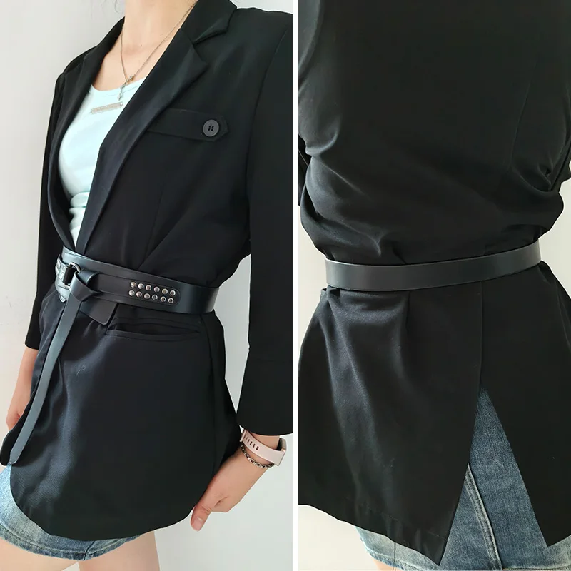 High-Quality Punk Belt For Women Knot Soft Pu Leather Long Waistband Female Waist Coat Corset Belt Cummerbunds Gothic Jeans Belt