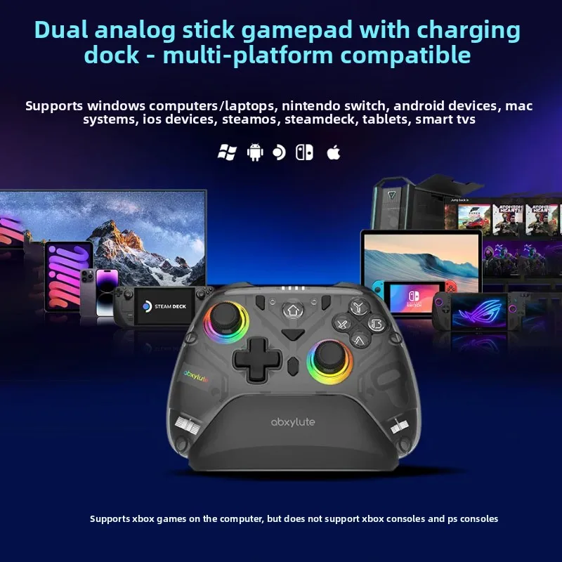 

Abxylute C8 Tri-Mode Wireless Game Controller Bluetooth/2.4G/Wired Gamepad Compatible with PC Switch 2 Ergonomic Grip