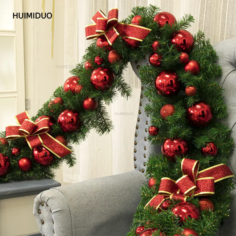 2025 new Christmas decorations rattan window arrangement Christmas DIY pendant escalator pendant 2.7 meters encryption