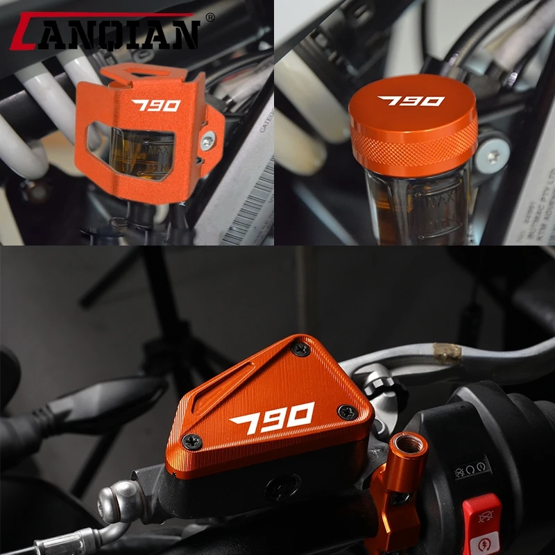 

For 790Adventure R/S 790 Duke 790DUKE 790 ADV 2018-2023 2024 2025 Front Rear brake Fluid Cylinder Master Reservoir Cover Cap