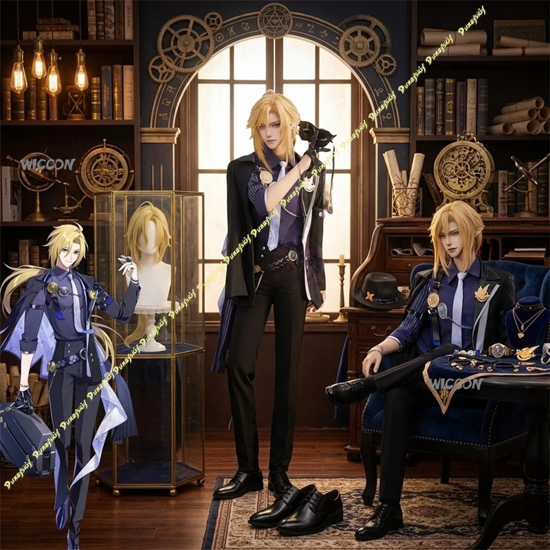 

Костюм для косплея Хуго Влада из Zenless Zone Zero, высококачественный комплект для Хэллоуина, полный набор для ролевых игр с одеждой, париком и обувью