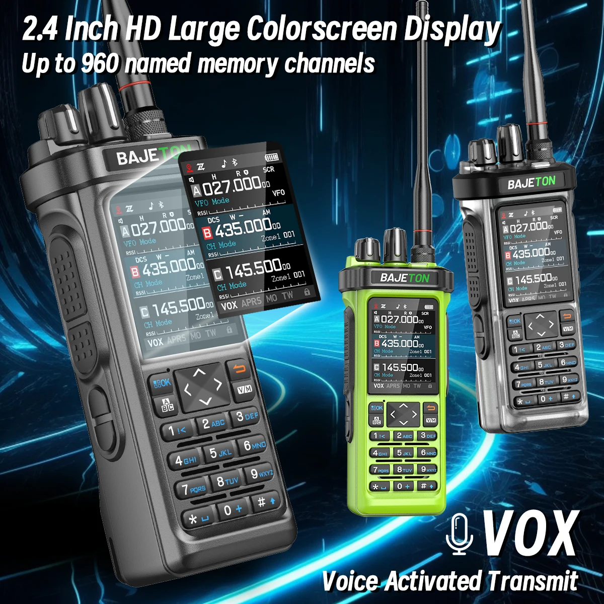 BAJETON BJ-9000 GPS APRS أجهزة اتصال لاسلكية 10 واط CB 27 ميجا هرتز SW MW LW AM تلقي برمجة بلوتوث NOAA VOX راديو الموجة القصيرة RT-950