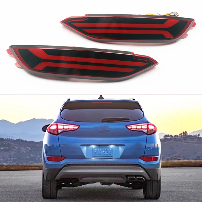 

LED Car Rear Reflector Tail Light Brake Lamp w/ Turn Signal Assembly Accessories For Hyundai Tucson 2016 2017 2018