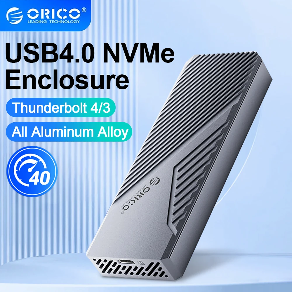 

ORICO USB4 40Gbps M.2 NVMe SSD Enclosur Aluminum External Case Compatible with Thunderbolt 4 Type-C M2 SSD Case with Cooling Fan