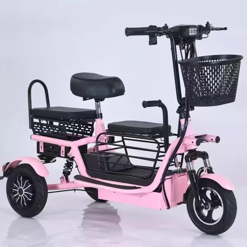Electric tricycle anti-rollover small lightweight folding battery car for home use
