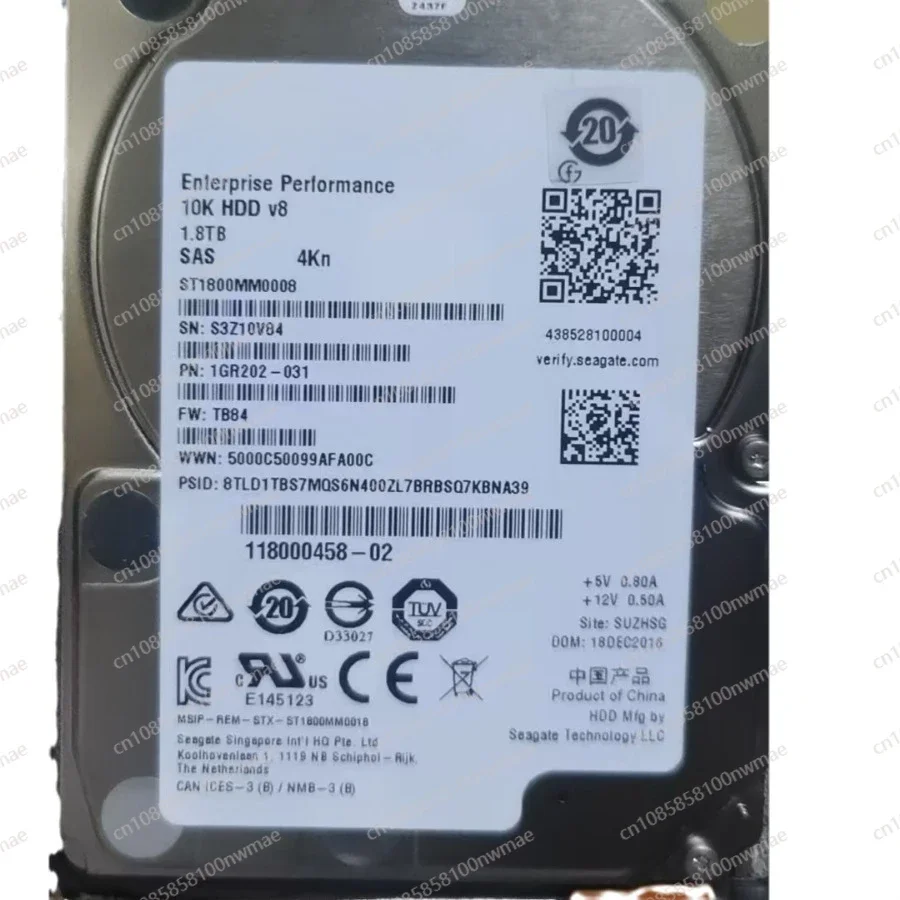

For EMC UNIY300 Storage Devices with Tray 1.8T 10k 2.5 SAS Hard Drive