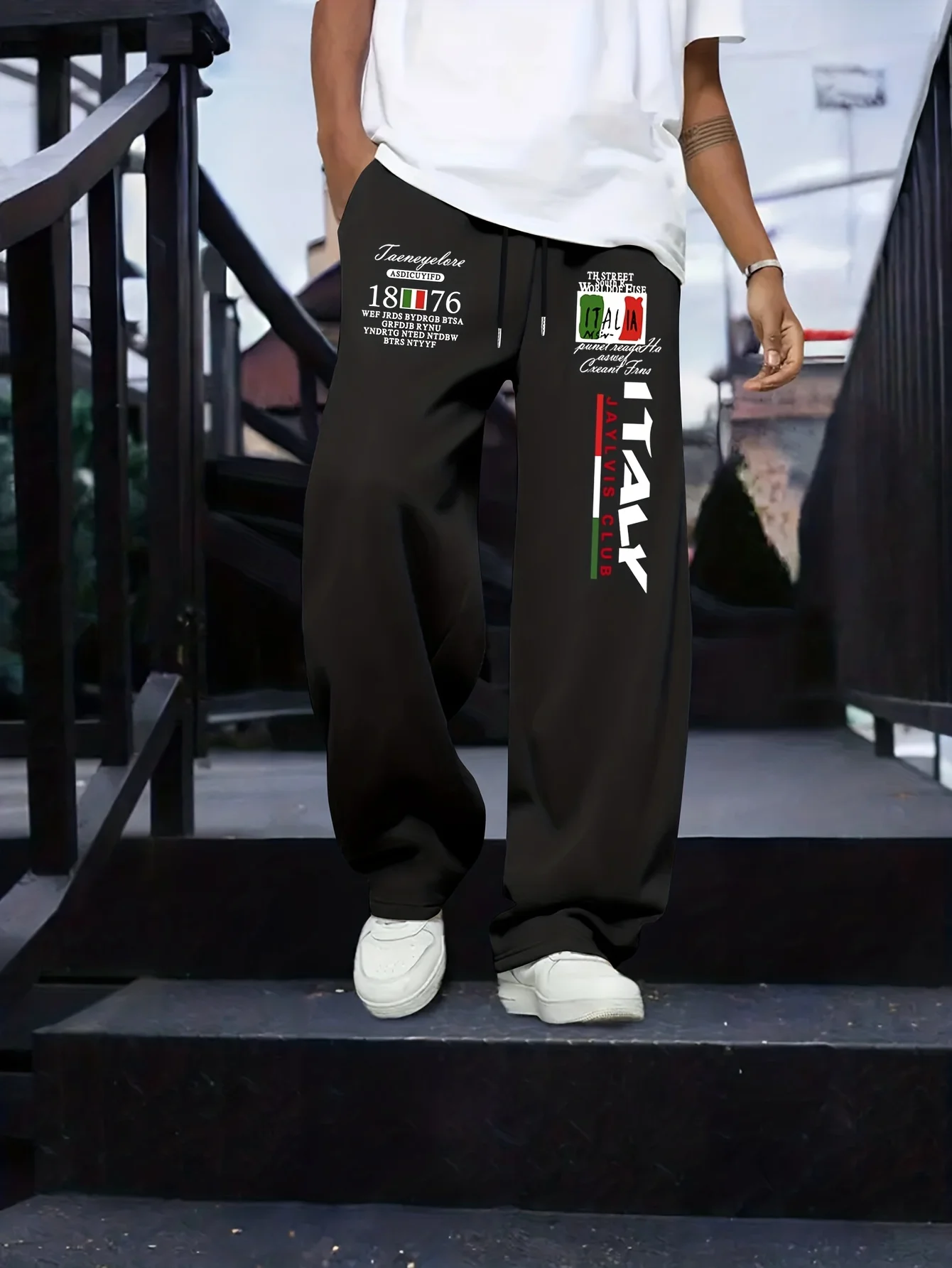 

Мужские универсальные однотонные свободные повседневные спортивные брюки на шнурке, весенне-осенние мужские повседневные домашние брюки для улицы