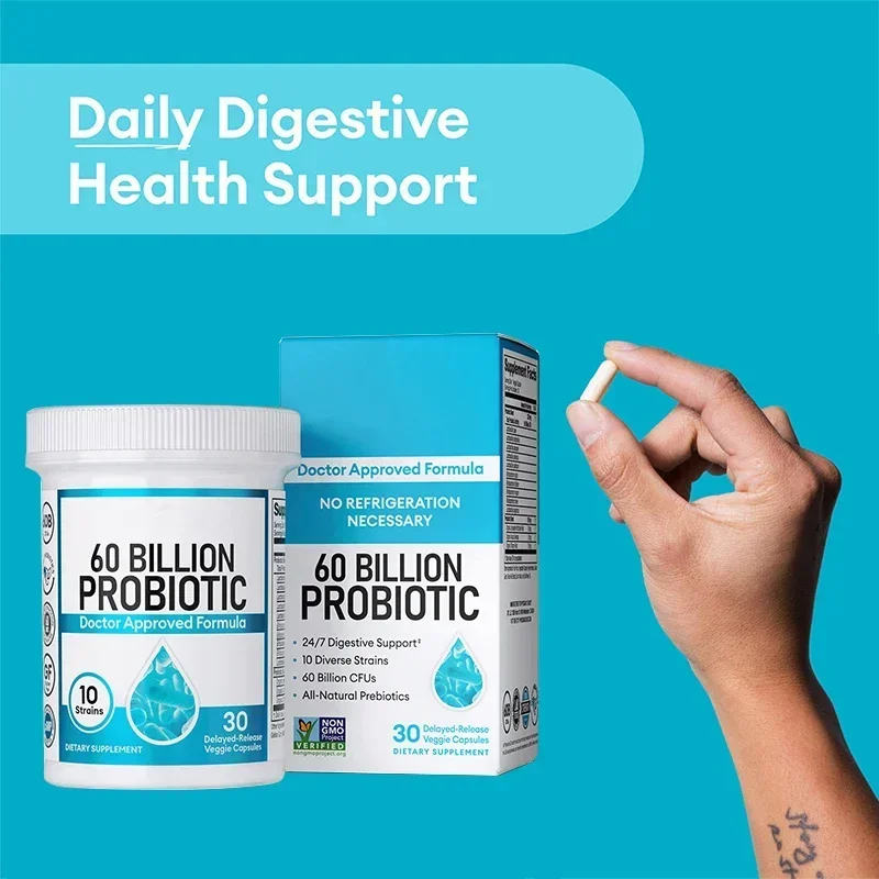 

1 bottle of probiotic capsules promotes digestion improves gut microbiota health moistens intestines promotes bowel movements