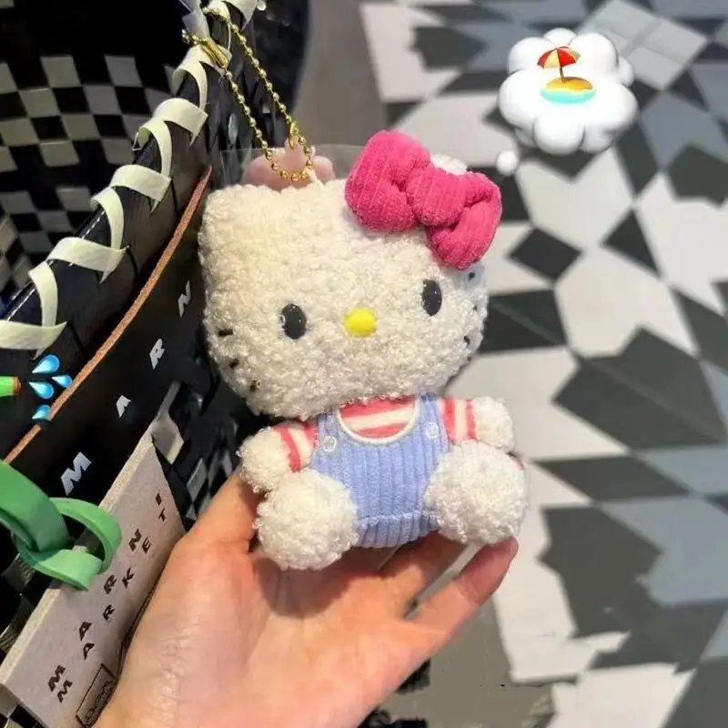 

Sanrio Hello Kitty Key Ring Miniso Anime Cartoon Cute Keychain Kawaii Plush Knapsack Decoration Girl&Child Holiday Gifts