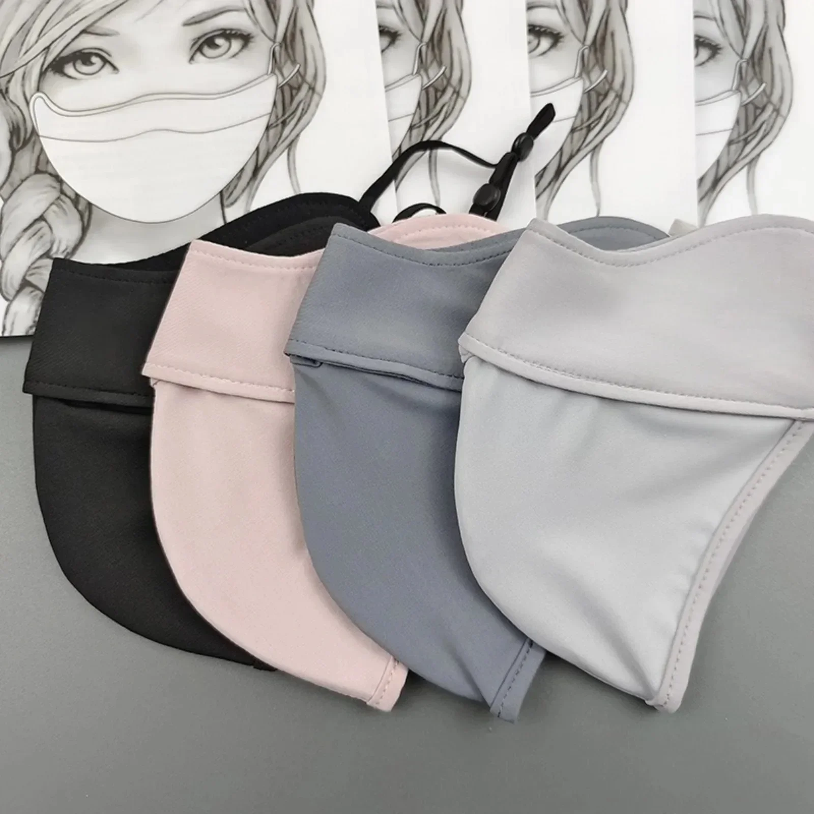 2026 Model Sunscreen Face Scarf Ice Silk Mask Summer Cover Veil Eye Protection Eye Corner Protection,veil,outdoor Sun Protection
