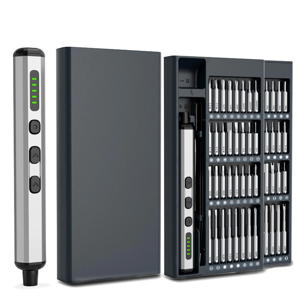 

Мини-электрическая отвертка 68 в 1, прецизионная электрическая отвертка, магнитное хранилище, прецизионное обслуживание/CR-V, сталь/зарядка типа C