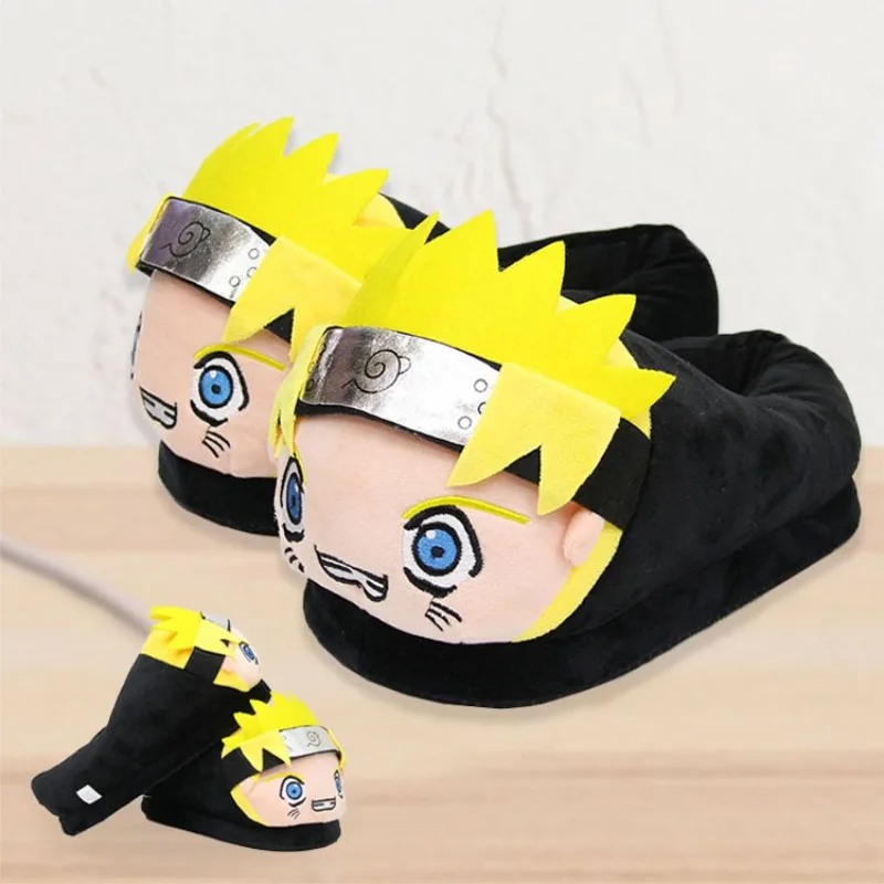 Anime Naruto Ev Terlik Rahat Kış Sıcak Kaymaz Yumuşak Peluş Terlik Unisex Sevimli Karikatür Cosplay Ayakkabı Doğum Günü Hediyeleri