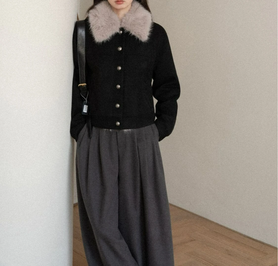 Veste courte rembourrée à revers rétro pour femme, nouvelle atmosphère d'hiver, ample et chaude, 2025