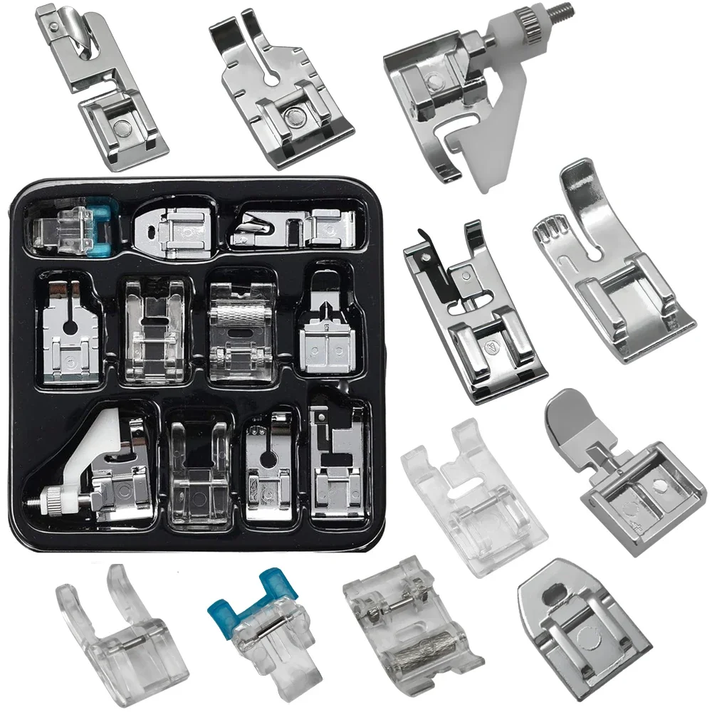 

11PCS Presser Foot Kit Set Fabric presser for Sewing Fit For Singer Brother Janome Domestic Sewing Machine Parts Accessories