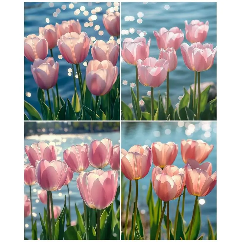 

CHENISTORY Diamond Mosaic Lily Flowers Picture Rhinestones Diamond Painting Bead Embroidery Cross Stitch Handicraft Wall Art