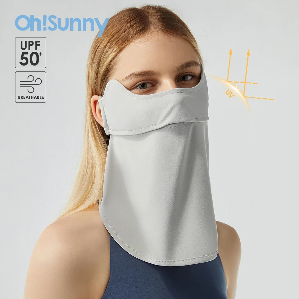 

Ohsunny Sun Protective Scarf Neck Eye Full Protection Mask Women Solid Color Opening Breathable Facemask for Outdoors Cycling