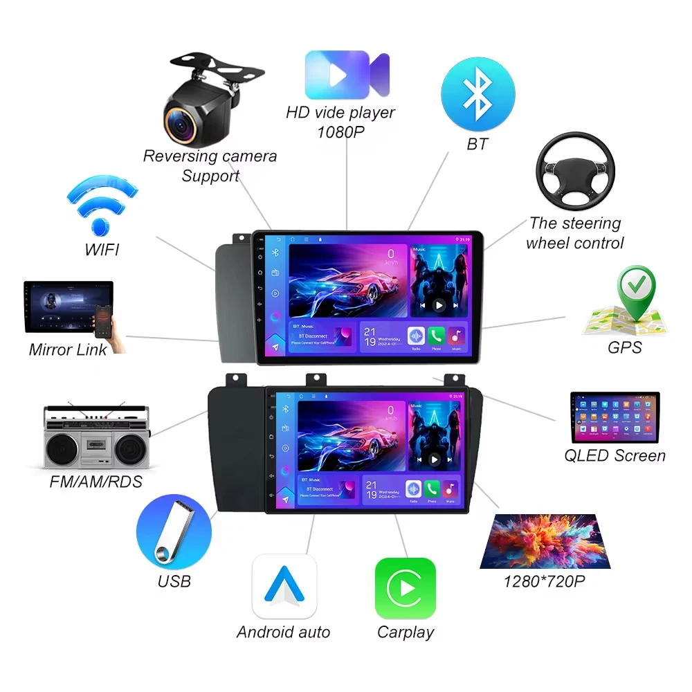 Picture 4: Android 16 For Volvo Xc70 V70 S60 2004 2005 2006 2007 2008 2009 Can Radio Head Unit Carplay Auto Multimedia Player Touch Screen