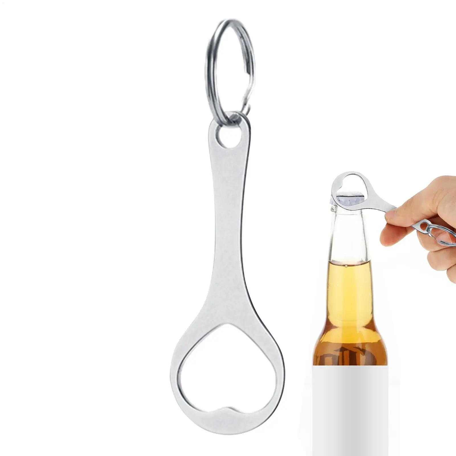 Shopping Cart Key Ring Trolley Unlock Metal Keyring Car Key Ring Quarter Keychain Anti-Lost Stainless Steel Bottle Opener