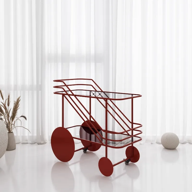 

Compact Nordic Rolling Cart: 2-Tier Bar Trolley for Home, Sofa & Kitchen Use Trolley Cart Muebles De Cocina Kitchen Island