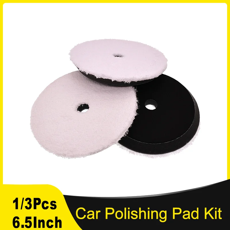 6.5Inch Microfiber Finishing Pads 1/3Pcs Microfiber Finishing Disc Soft Microfiber Wax Removal Pad for Dual Action Car Polishing