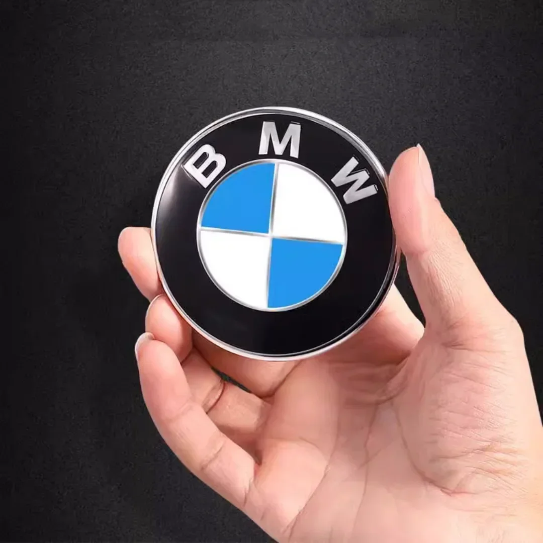 BMW Front Hood Emblem black white Logo 81mm+Rear Badge 74mm+Wheel Hub Cap 68mm+56mm Steering Wheel Sticker 46mm Accessories