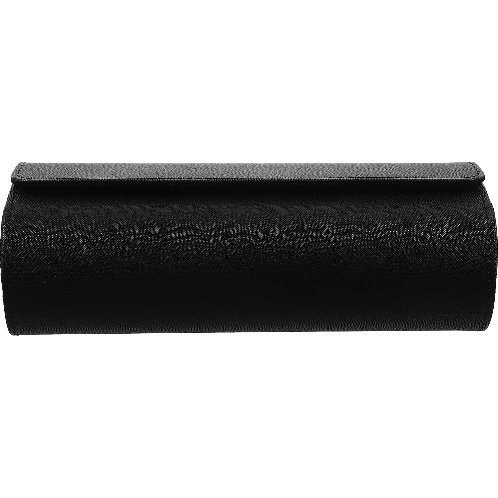 

1pc 3 Slots Round Box Portable Watch Case Elastic Pu Material Vintage Holder For Jewelry Storage Organizer