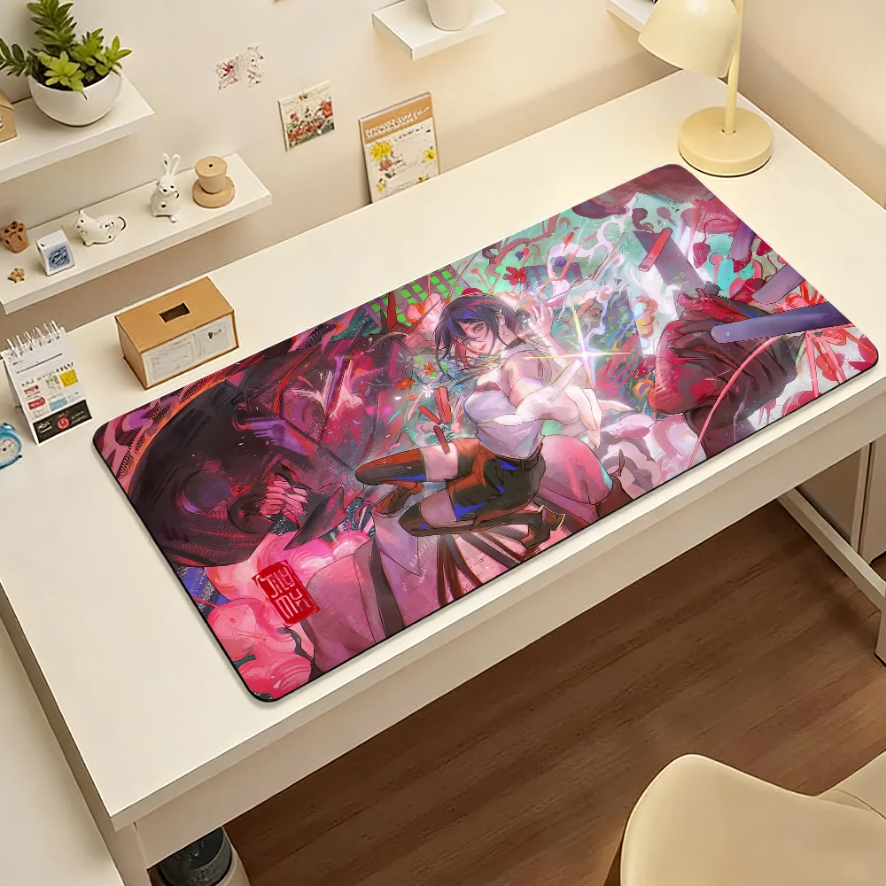 C-Chainsaw M-Man R-Reze Arc Mouse Pad Large Non-Slip Waterproof Mat Stitched Edge Keyboard Pad for Gaming Daily Office