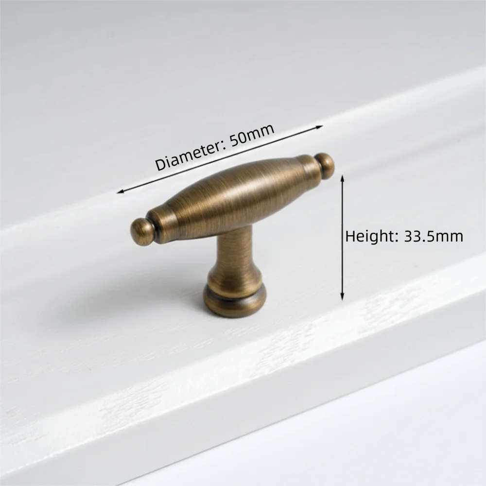 Solid Brass Furniture Handles Brushed Antique Brass Antique Bronze Finish Cabinet Pulls Long Handle Design Single-Hole Mounting