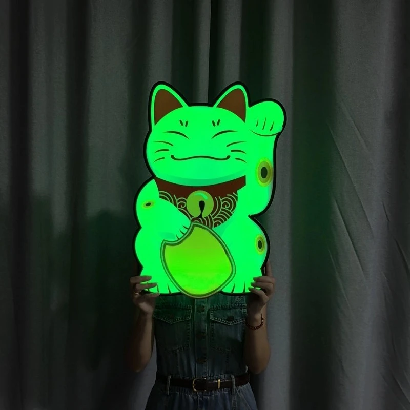 Lucky Cat Acrylic Digital Message Board Billboard Animal Style Light Emitting Diode Bottle
